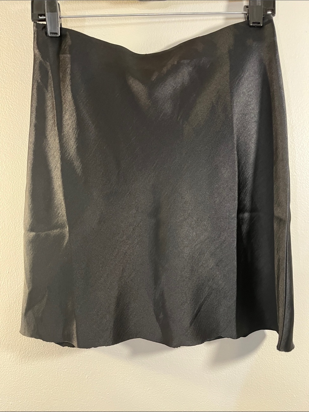 Rafaella Black Satin A-Line Slip Skirt